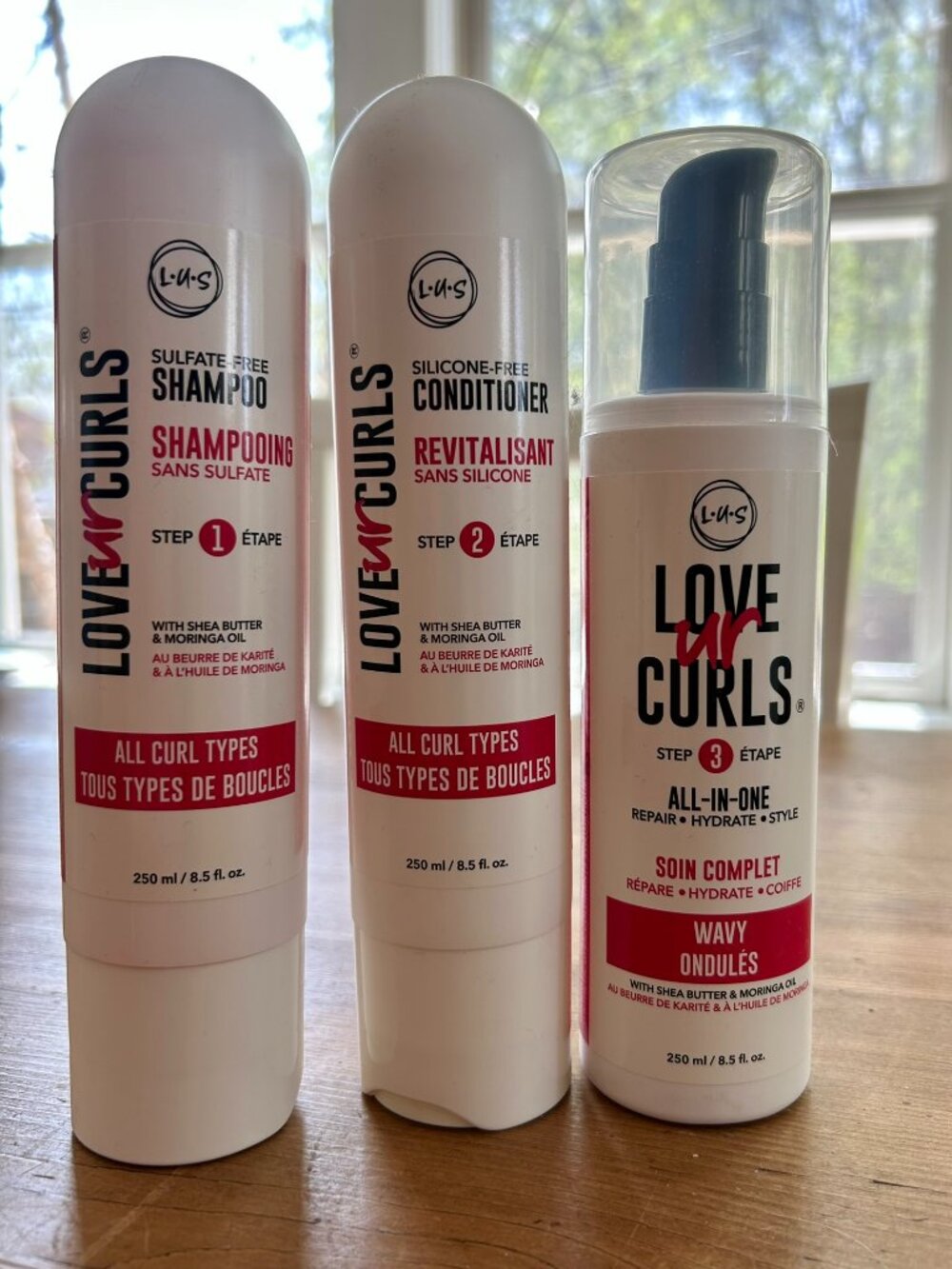 Love Ur Curls, Wavy 3-Step System, Shampoo + Conditioner + Wavy All-in-One - NEW